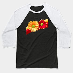 red yellow flowers bloom petals Baseball T-Shirt